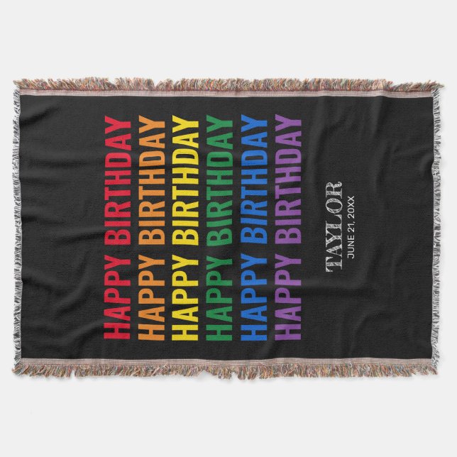 Happy Birthday LGBT Pride LGBTQ Transgender Decke (Vorderseite)