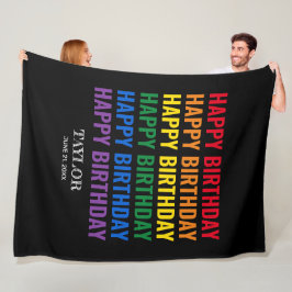 Happy Birthday LGBT Pride LGBTQ Transgender Fleecedecke