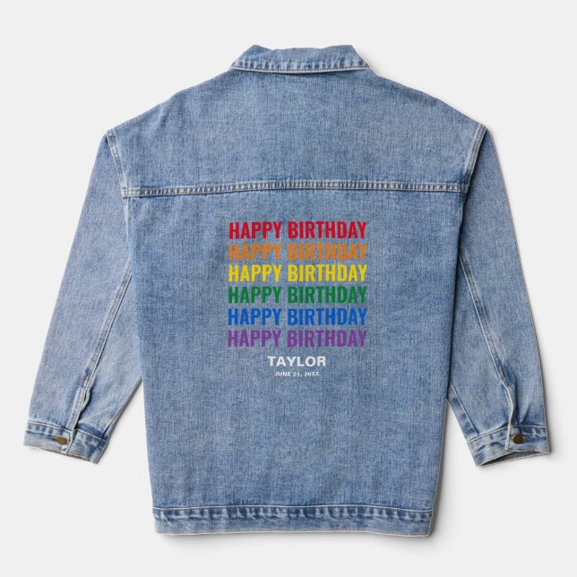Happy Birthday LGBT Pride LGBTQ Transgender Jeansjacke (Rückseite)