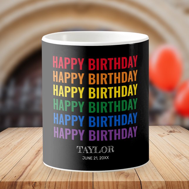 Happy Birthday LGBT Pride LGBTQ Transgender Kaffeetasse (Von Creator hochgeladen)