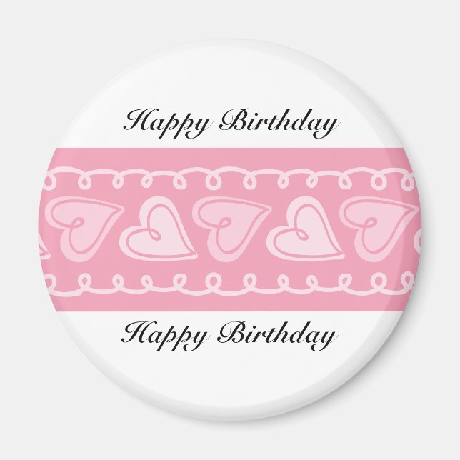 Happy Birthday Liebe Hearts Magnet (Vorne)