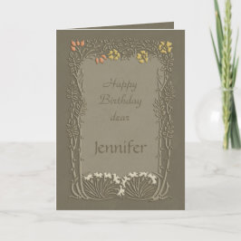 Happy Birthday lieber Jennifer CC0037 Art Nouveau Karte