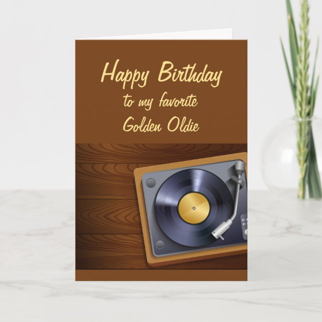 Happy Birthday Liebling Golden Oldie Fun Old Age Karte (Vorderseite)