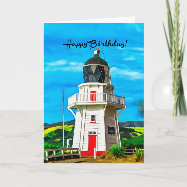 Happy Birthday Lighthouse Card Karte (Vorderseite)