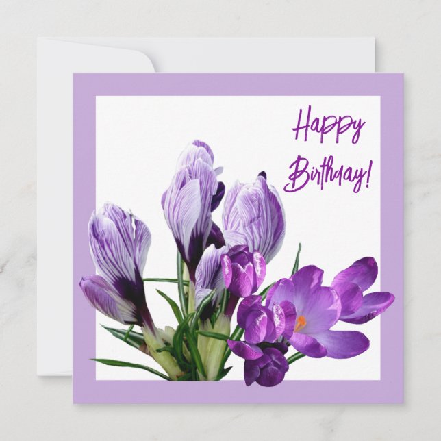 Happy Birthday lila florale leuchtend bunt boho Karte (Vorderseite)