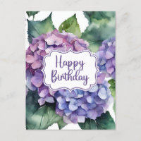 Happy Birthday Lila Hydrangea Blume
