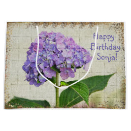 Happy Birthday Lila Hydrangea Große Geschenktüte