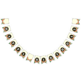 Happy Birthday Lila Iris Schwarz-weiß Polka Dots Wimpelkette