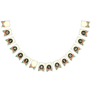 Happy Birthday Lila Iris Schwarz-weiß Polka Dots Wimpelkette