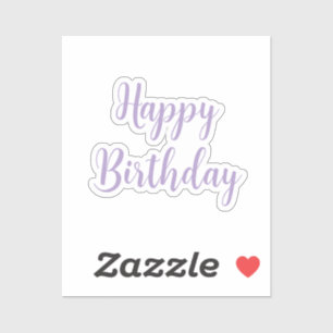 Happy Birthday Lila Lavender Custom Color Classy Aufkleber