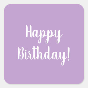 Happy Birthday Lila Lilac Typografie Quadratischer Aufkleber