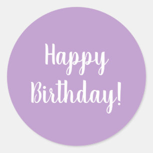 Happy Birthday Lila Lilac Typografie Runder Aufkleber