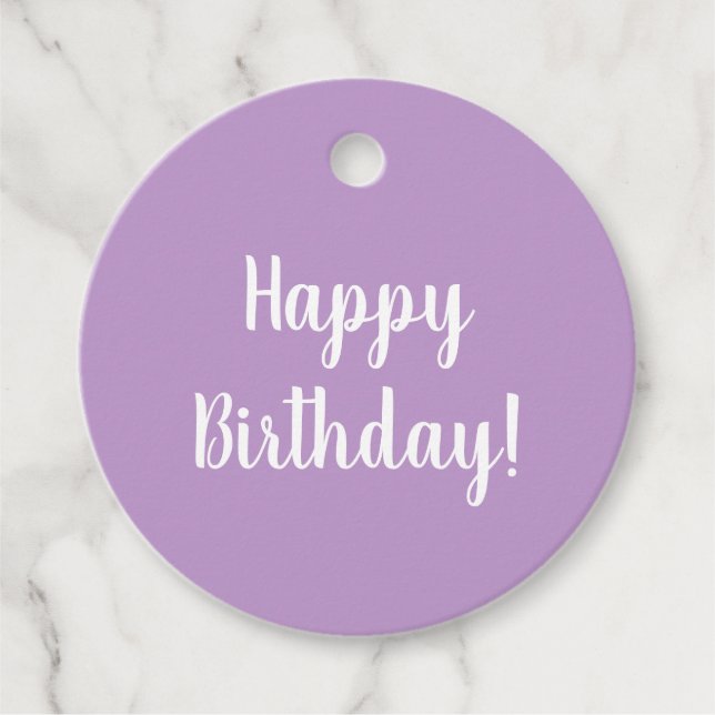 Happy Birthday Lila Lilac Typografy Gift Geschenkanhänger (Vorderseite)