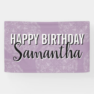 Happy Birthday Lila Mandala Feminine Typografie Banner