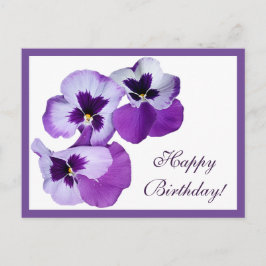 Happy Birthday lila Pansy-Blume boho Postkarte