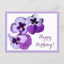 Happy Birthday lila Pansy-Blume boho