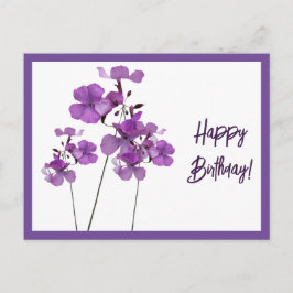 Happy Birthday lila schottische wilde Blume boho Postkarte