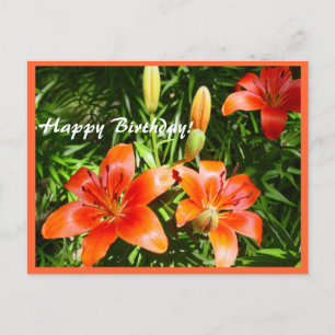 Happy Birthday Lilies Postkarte