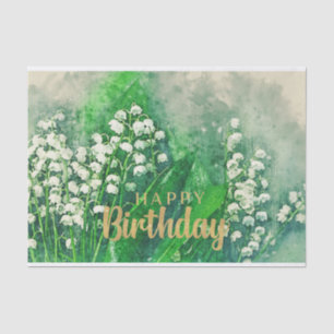 Happy Birthday Lily of the Valley Blume Seidenpapier