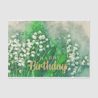 Happy Birthday Lily of the Valley Blume Seidenpapier