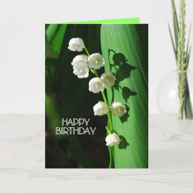 Happy Birthday Lily of the Valley Card Karte (Vorderseite)