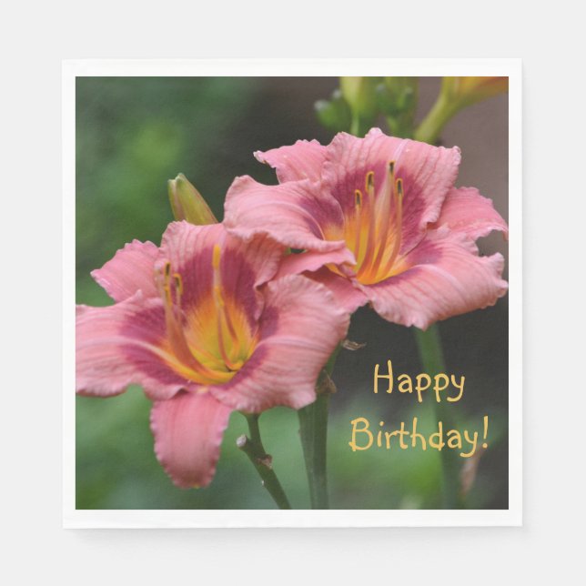 Happy Birthday Lily Serviette (Vorderseite)
