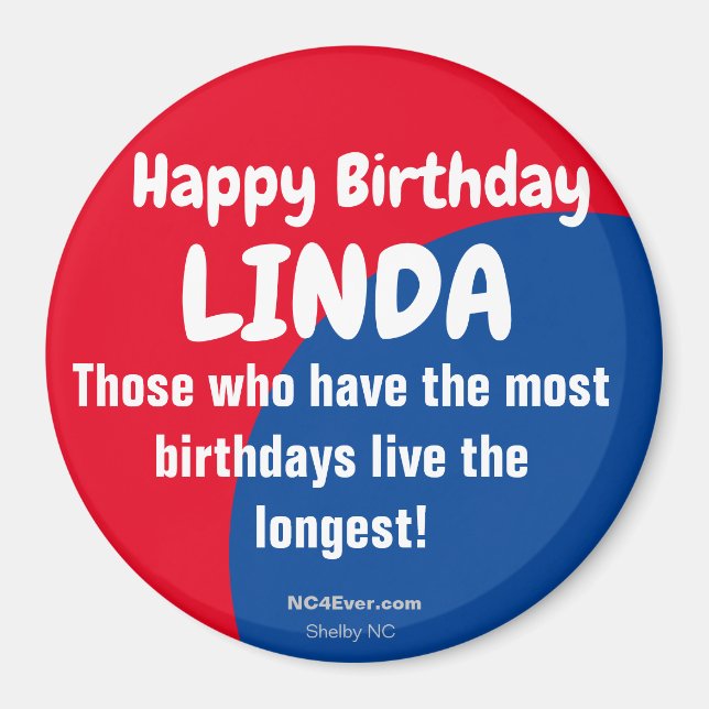 Happy Birthday LINDA Kühlschrank Magnet (Vorne)