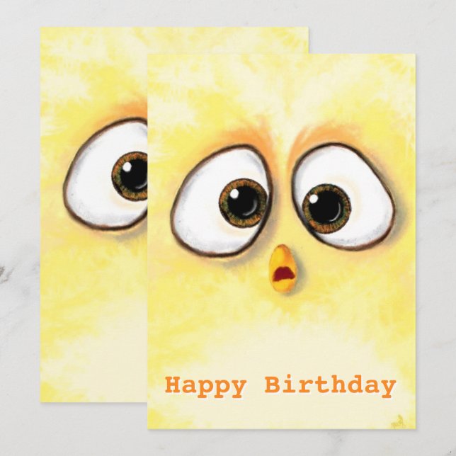 Happy Birthday - Little Chicken with Big Eyes - (Vorne/Hinten)