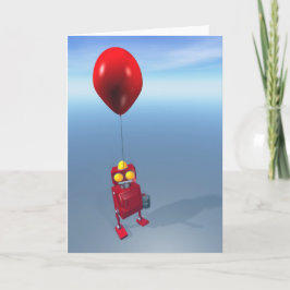 Happy Birthday Little Red Robot Card Karte