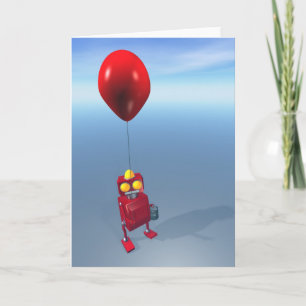 Happy Birthday Little Red Robot Card Karte
