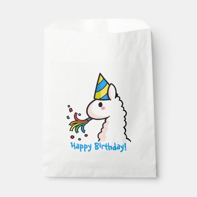 Happy Birthday Llama Favor Bags Geschenktütchen (Vorderseite)