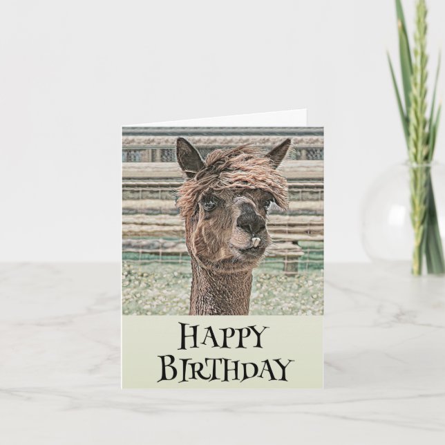 Happy Birthday Llama - Geburtskarte Karte (Vorderseite)