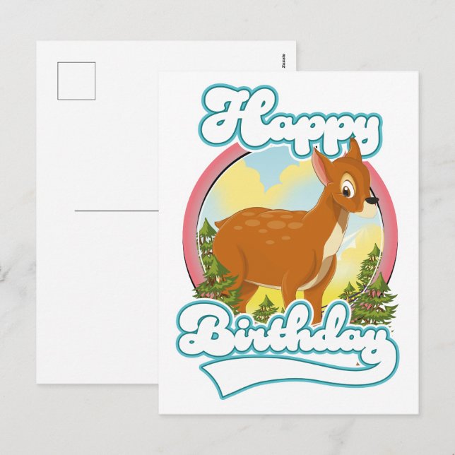 Happy Birthday Logo Feiertagspostkarte (Vorne/Hinten)