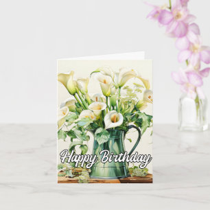 Happy Birthday Lovely Calla Lilies Blume Karte