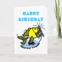 Happy Birthday lustige Stand-Up Fish Cartoon CARD