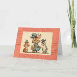 Happy Birthday Lustige Süße Tier Cartoon-Kuriere Karte