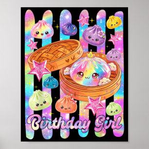 Happy Birthday Mädchen Kawaii Dumpling Anime Gebur Poster