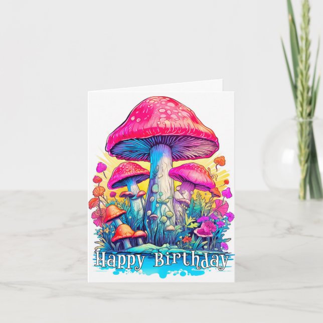Happy Birthday Magic Mushrooms Karte (Vorderseite)