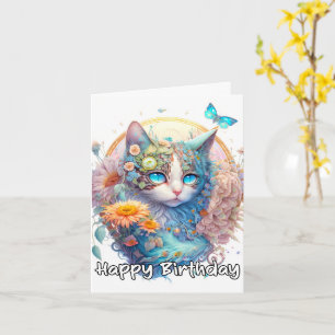 Happy Birthday Majestic Kitty Cat Design Karte