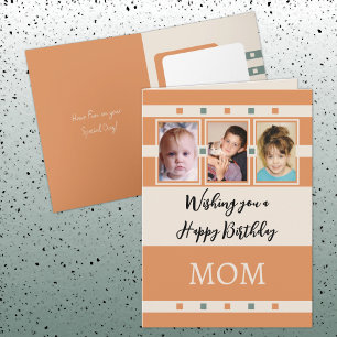 Happy Birthday Mama 3 Fotos Orangenbein hinzufügen Karte