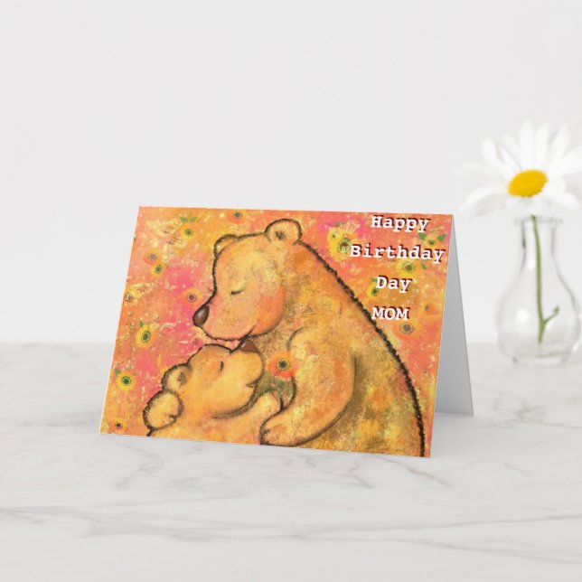Happy Birthday Mama Card Mama und Baby Bear Liebe Karte (Kleine Pflanze)