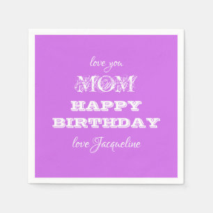 Happy Birthday Mama Chic Script Name Eleganpaper Serviette