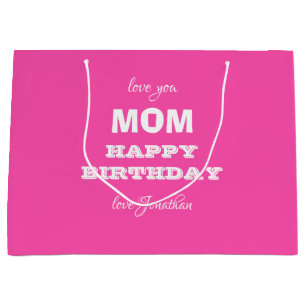 Happy Birthday MAMA Elegante Script Name Modern Große Geschenktüte