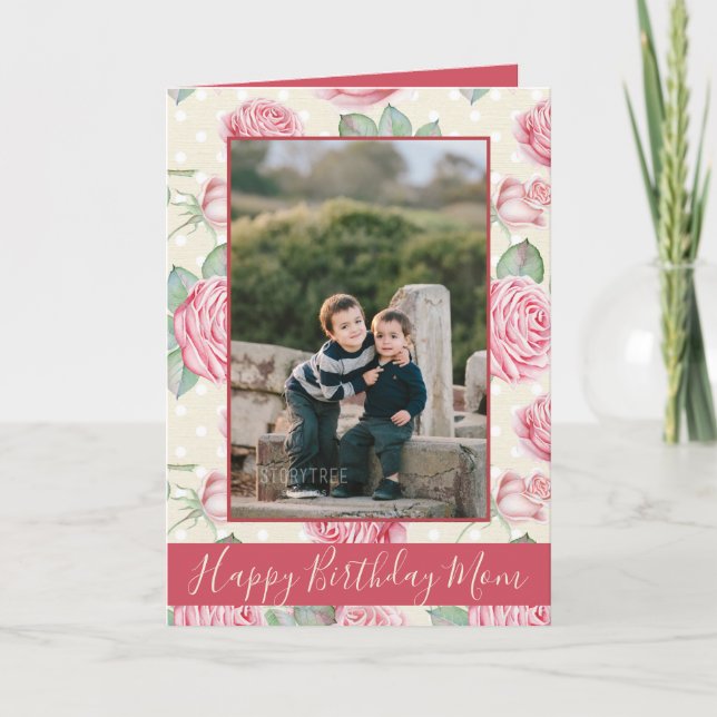 Happy Birthday Mama Floral Karte (Vorderseite)