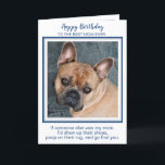 Happy Birthday Mama Funny Dog Welten Beste Hunde M Karte<br><div class="desc">Alles Gute zum Geburtstag, der beste Hund Mama aller Zeiten! Gib Mama eine niedliche und lustige personalisierte Foto-Karte von seinem Pelzkind an diesem Geburtstag. "Wenn jemand anderes meine Mutter wäre, würde ich ihre Schuhe aufkauen, auf ihren Teppich gekackt und dich finden. . " Inside " Glückliche Geburtstagsfeier Mama . Liebe,...</div>