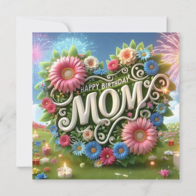 Happy Birthday Mama Karte (Vorderseite)