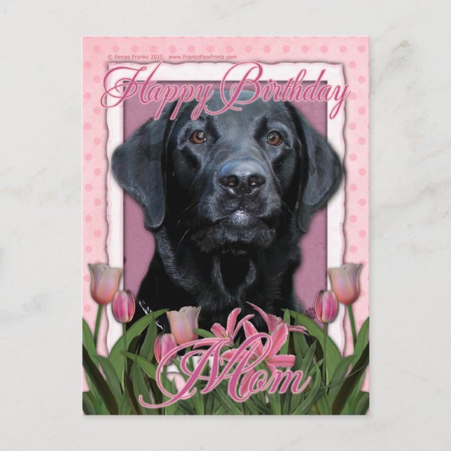 Happy Birthday Mama - Labrador - Black - Gage Postkarte (Vorderseite)