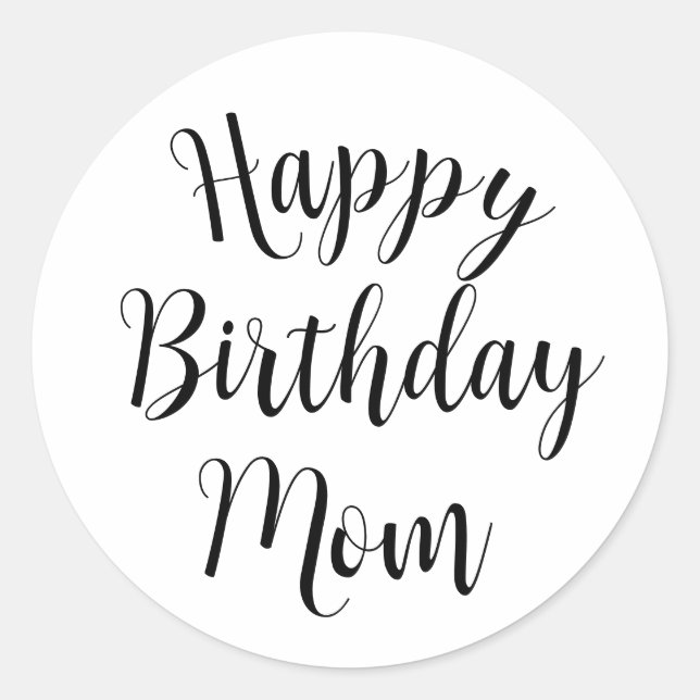 Happy Birthday Mama Runder Aufkleber (Vorderseite)