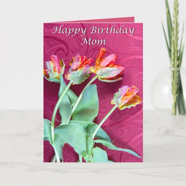 Happy Birthday Mama Vibrany Tulips Card Karte (Vorderseite)