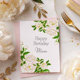 Happy Birthday Mama Weiße Blume Karte